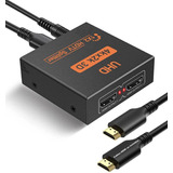 Splitter Hdmi 2.0v 1x2 1 Entr 2 Salidas Full Hd 4k Metalico