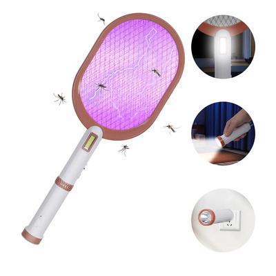 Raqueta Eléctrica Mosquitos Cm-top Recargables Raqueta Mata Moscas Con Linterna Para Interiores Y Exteriores Mv15 Rosa | Meses sin interés