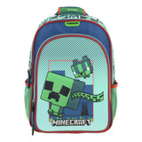 Mochila Escolar Grande Primaria Chenson Minecraft Bliper Mc66007-9