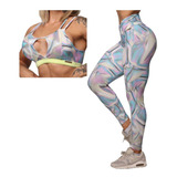 Conjunto Legging Comum Romana + Top Iridescent Moving