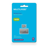 Cartão De Memória 16gb Pen Drive 2 Em 1 Micro Sd Multilaser