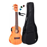 Ukulele Shelby Su23me Stnt Concert 23+capa Suporte Acessorio