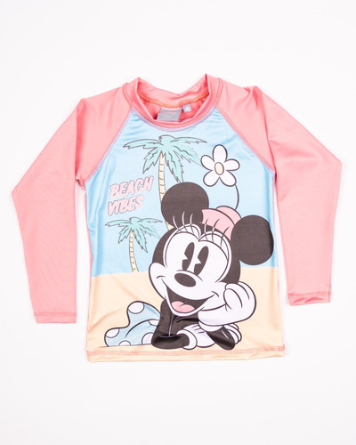 Remera Niña Proteccion Solar Uv Minnie Mouse Disney