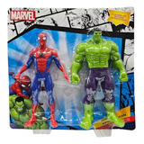 Figura Articulada Hulk & Spider Man Marvel Playking Srj