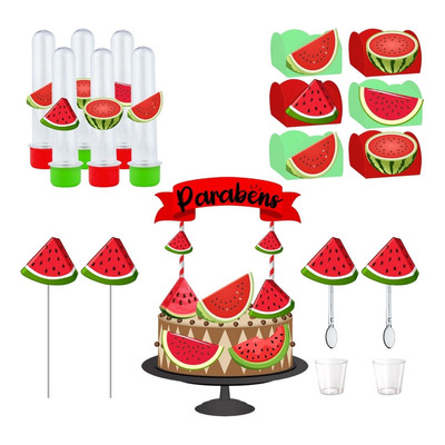 Kit Festa #kf Melancia Forminha Tubete Topper