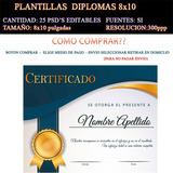 25 Plantillas Diplomas 8x10 Psd Editables