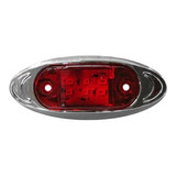 Plafon Oval Mini Rojo 6 Leds Cuarto/estrobo Bisel Cromado