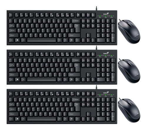 Teclado Y Mouse Genius X3 Unidades Combo Kit Pc O Notebook