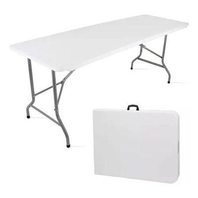 Mesa Plegable Portafolio Vanlig 1.80m Plástico Blanca para Eventos | Envío gratis