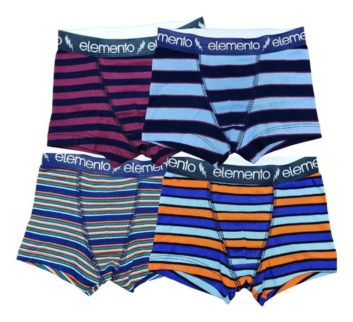 Pack 3 Boxers Infantiles Rayados Nene Niño Elemento Algodon 