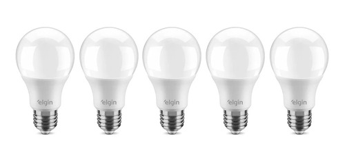 Kit 5 Lâmpadas Led 15w Bulbo A60 Bivolt 6500k Elgin