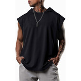 Playera Deportiva Musculosa Tank Top Gym Hombre Encapuchado