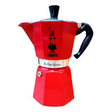 Cafetera Italiana Bialetti Moka Express Roja 6 Taza Aluminio