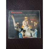 Madonna Don't Cry For Me Argentina Cd Maxi Single Importado 