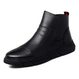 Hombres Casual Zapatos De Cuero Senderismo Chelsea Botas