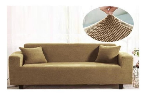 Cubre Sillon Sofa Crema Adaptable Funda 3 Cuerpo Elasticada 