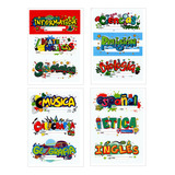 Stickers Adhesivos Materias Escolares Para Marcar Cuadernos