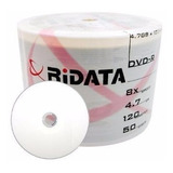 100 Dvd-r Ridata 8x 4.7gb Print Frete Grátis