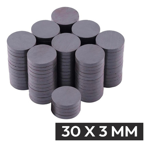 100 Imanes Redondos 30x3mm Biomagnetismo Arte Refrigerador