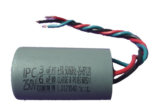 Capacitor P/ Ventilador De Teto 3 Fios 9uf (3+6uf) 110v 127v