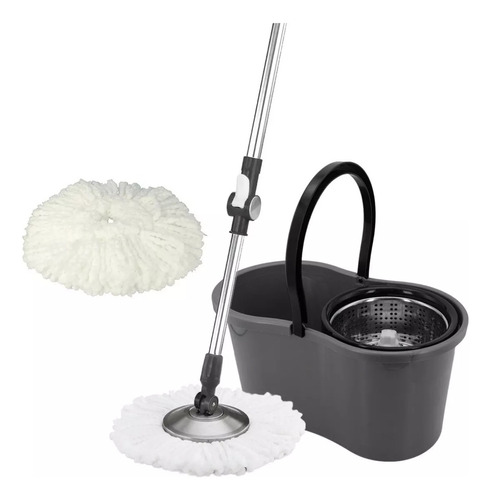 Mop Giratório 1,2mts Balde 9lts Centrigua Inox Multiuso Casa