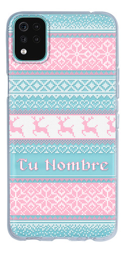 Funda Para LG Ugly Sweater Navideño Rosa Con Tu Nombre