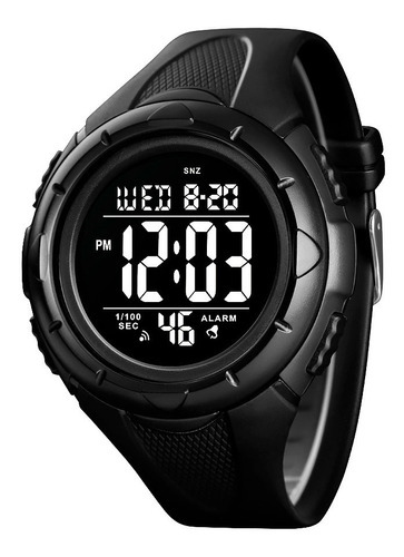 Reloj Hombre Skmei 1535 Sumergible Digital Alarma Cronometro Color De La Malla Negro/negro