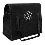 Bolsa Organizadora Automotiva Logo Volkswagen Carpete Preto