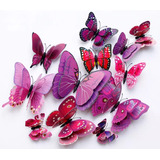 Set De 12 Mariposas 3d Con Ala Doble