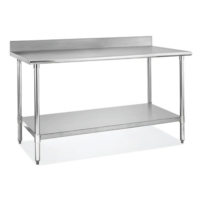 Mesa A Pared 100% Acero Inoxidable 200x60x90 Marca Ferrinox | Meses sin interés