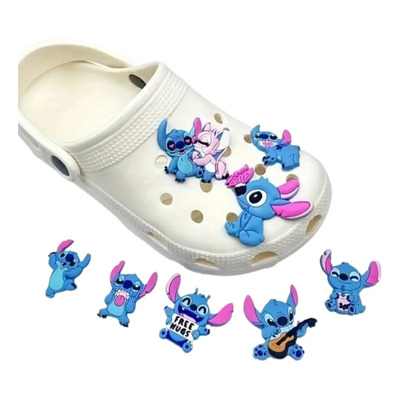 8 Pin Accesorio Zapatos Charm Stitch Adorno Dije Decoración Azul