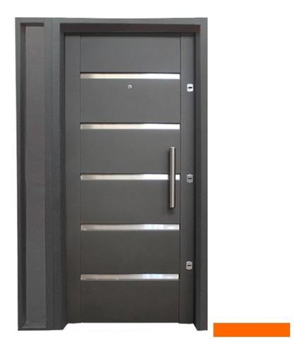 Puerta Seguridad Inyectada Chapa 18 3 Cerradura 80 Portada Color Gris Grafito Anti-oxido