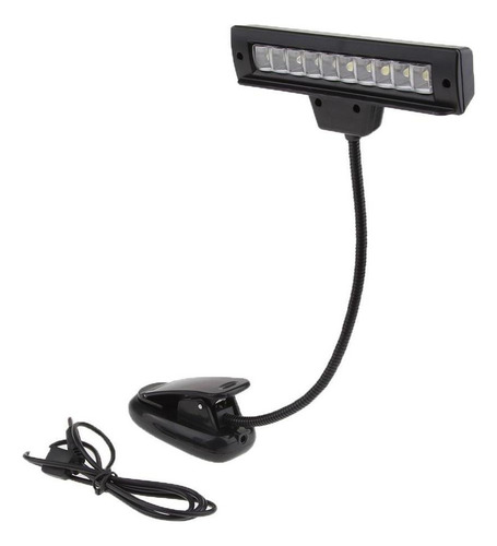 L Clip Recargable Usb En Lámpara De 10 Led Para Atril Que