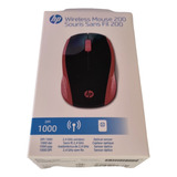 Mouse Óptico Inalambrico Hp 200 Rojo 1000 Dpi 10mts 2.4ghz
