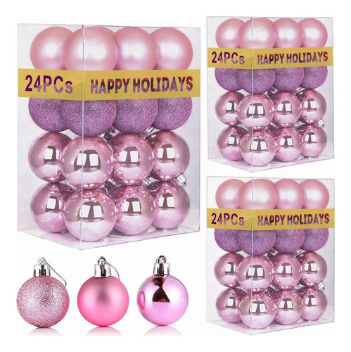 72pz Plastico Esferas Navideñas Decoración Navideña Árbol