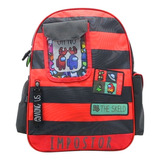 Mochila Cresko Espalda 18 Pulgadas Among Us The Skeld Am117 Color Rojo