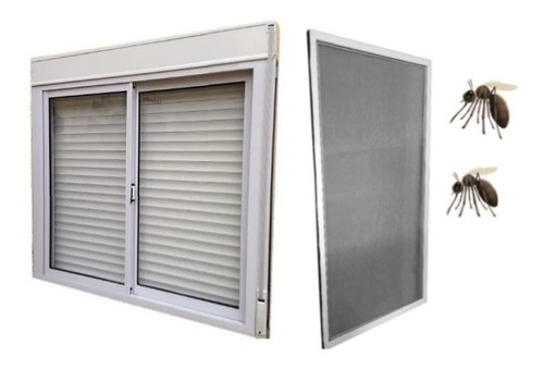 Ventana Aluminio 150x110 Cortina Pvc Compacto Con Mosquitero