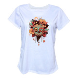 Blusa Playera Calavera Gatos Camiseta Mujer Halloween 