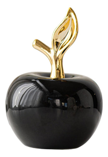 Estatua De Manzanas De Cerámica Estatuilla Pequeño Negro