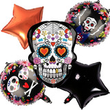 Padrisimos Set De 5 Globos Decoracion Halloween Calaverita 