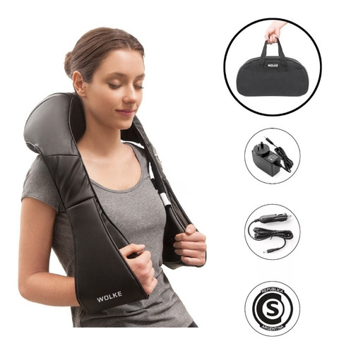 Masajeador Wolke Cervical Lumbar Espalda Calor 8 Rodillos Gt