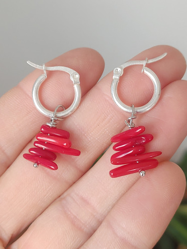 Aros Coral Rojo Natural Coraocristales