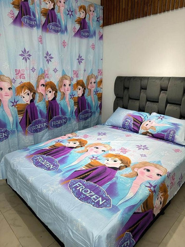 Juego De Sabanas Y Cortinas Infantiles Cama Sencilla