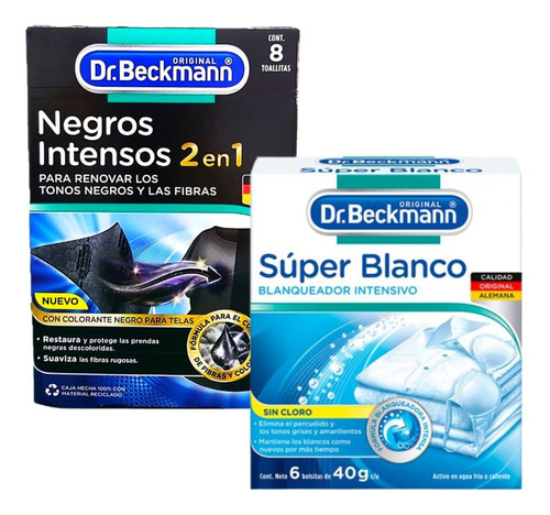 Dr Beckmann Pack Blanco Blanqueador + Renovador Tonos Negros