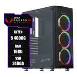 Pc Gamer Amd Ryzen 5 4600g, 16gb, Ssd 240gb, Gabinete Gamer