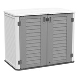 Cobertizo De Almacen Exterior Gabinete 4x2.5ft Gris East Oak