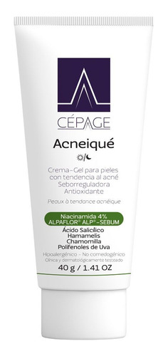 Cepage Acneique Crema-gel Antioxidante Pieles Acne 40g Momento De Aplicación Día/noche Tipo De Piel Acneica