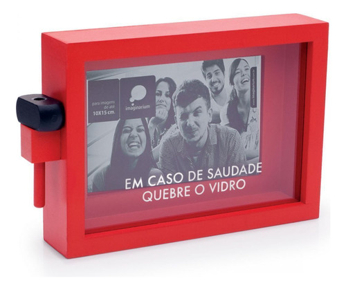 Porta Retrato Em Caso De Saudade - Imaginarium Cor Vermelho Liso