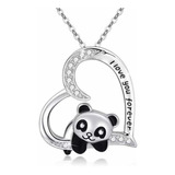 Collar Oso Panda Regalo Amor Novia Mujer Swarovski Elements