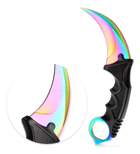 Karambit Ops Deep Tornasol Con Filo Y Funda Rigida Cuchillo